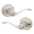 Kwikset Balboa Keyed Entry Lever Door Knob With Smartkey Security, Satin Nickel, New. Price: $33.00.