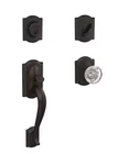 Schlage Camelot Aged Bronze Single Cylinder Door Handleset, FC60 716 Hob Open. Price: $68.99.