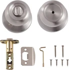 Amazon Basics Bedroom/bathroom Door Knob With Lock Coastal Brass Satin Nickel New. Price: $26.99.