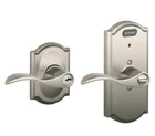 Schlage FE51 Cam Built-in Alarm Keyed Entry Lever Door Lock Satin Nickle Used. Price: $29.99.
