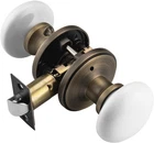 Ncl White Door Knobs, Interior, Porcelain Round Levers, Antique New. Price: $58.04.