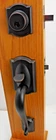 Schlage Camelot Handleset With Georgian Knob Aged Bronze F60VCAM716GEO #7XH Open. Price: $61.99.