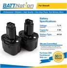 2X 7.2V 2AH Nicd Battery For Dewalt DW9057 DE9057 DE9085 DW920K-2 New. Price: $38.45.