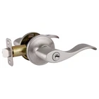 Satin Nickel Keyed Entry Handle Set Reversible For Left Right Doors New. Price: $45.69.
