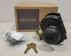 Schlage F51A Geo 716 Cam. Keyed Entry Lock Aged Bronze Doorknob New W/keys. Price: $21.99.
