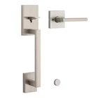 Kwikset San Clemente Satin Nickel Handleset With Halifax Square Handle&microban Open. Price: $55.99.