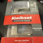 Kwikset Singapore Square Keyed Entry Door Handle Smartkey Satin Nickel 97402-911 Open. Price: $20.00.