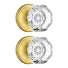 Clctk 2 Pack Crystal Glass Dummy Door Knobs Satin Brass Open. Price: $29.99.