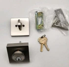 Emtek 8469US15 Modern Square Brass Single Cylinder Deadbolt - Satin Nickel *read Used. Price: $19.99.