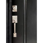 Delaney Designer Series - Avino Entry Door Handleset & Deadbolt Satin Nickel Open. Price: $12.95.