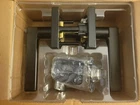 Kwikset 730HFLSQT-514 Halifax Privacy Door Lever With Square Rose, Black Open. Price: $30.00.