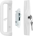White Patio Door Handle Set With Cylinder Lock,suitable For Replacement New. Price: $57.58.