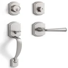 Sorwduerm 1 Pack Brushed Nickel Front Door Handle Deadbolt Set Reversible New. Price: $117.22.