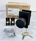 Emtek 5123US19 Round Single Cylinder Keyed Entry Door Knob Set Flat Black Open. Price: $164.84.