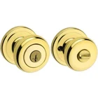 Kwikset Juno Polished Brass Entry Door Knob Featuring Smartkey Security Open. Price: $19.99.