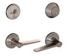 Schlage Vining Satin Nickel Single Cylinder Deadbolt & Door Handle VC60V Vig 619 Open. Price: $25.99.