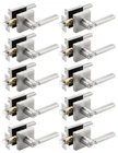 Tinewa 10 Pack Square Satin Nickel Privacy Door Levers Locksets Brushed. Price: $221.51.