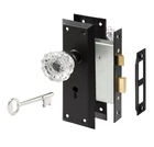 Prime-line Mortise Keyed Lock Set With Glass Door Knob Matte Black Finish New. Price: $19.99.