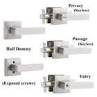 Probrico Brushed Nickel Privacy Interior Door Levers Heavy Duty Handle New. Price: $56.58.