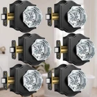 Door Knobs Glass Crystal 6 Pack Lock Privacy Matte Black Calzibeno 1002 Interior New. Price: $209.99.