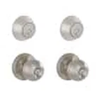 Essentials By Schlage Morrow Satin Stainless Steel Deadbolt & Knob Pack New. Price: $100.99.