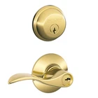 Schlage FB50 Acc 505 605 Entry Lever & Single Cylinder Deadbolt Brass Open. Price: $41.99.