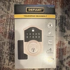 Defiant Touchpad Deadbolt Satin Nickel Keypad Lock Set Silver Black 1009 623 200 Open. Price: $22.00.