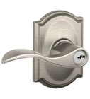 (lot Of 6) Schlage F51A Wit 619 Cam Whitney Keyed Entry Door Lever Set Satin Nic New. Price: $90.00.