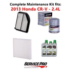 2013 Honda Cr-v 2.4L Complete Air, Oil & Cabin Filter Kit (0W-20) New. Price: $91.95.