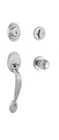 Kwikset 96870-090 Satin Nickel Dakota Handleset With Polo Knob & Deadbolt. Open. Price: $44.99.