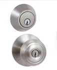 Lot Of 2: Defiant Hartford Keyed Knob Single Cylinder Deadbolt Black And Nickel Open. Price: $17.99.