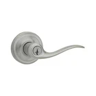 Kwikset Tustin Satin Nickel Entry Door Handle Featuring Smartkey Security Open. Price: $29.99.