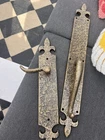 Signature Hardware Cousteau Dummy Entry Door Lock Set Left-hand Antique Brass New. Price: $75.00.