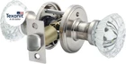 Glass Door Knobs Interior With Lock, Satin Nickel Handles, Crystal New. Price: $47.55.