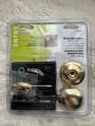 Defender Security Brass/black Bit Key Rim Lockset, Vertical Style, E-2437 New. Price: $17.50.