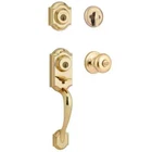Kwikset Montara Brass Handleset W/ Juno Knob Single Cylinder Smartkey Lock Open. Price: $79.99.