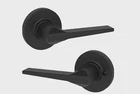 Kwikset Hollis Round Rose Matte Black Passage Hall/closet Door Handle Open. Price: $14.99.