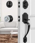 Door Handle Lock Set Front Entry Matte Black Crystal Glass SY2149-MB Calzibeno New. Price: $89.99.