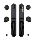Hisafe Oil Rubbed Bronze Double Door Handle Set With Deadbolt Keyed Lock Open. Price: $59.95.