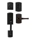 Delaney Italian Visconti Dummy Black Door Handleset With Artino Interior Open. Price: $39.99.