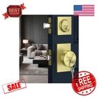 Calzibeno Gold Exterior Door Knob Deadbolt Set New. Price: $91.99.