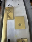 Kwikset San Clemente Hs Satin Brass Single Cylinder Deadbolt Open. Price: $60.00.