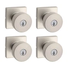 Pismo Entry Door Knob With Lock And Key, Secure 4 Pack, Satin Nickel New. Price: $205.24.