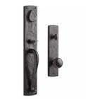 Signature Hardware Bullock Bronze Entrance Door Set, Round Knob, 2-3/4", Black Open. Price: $299.95.