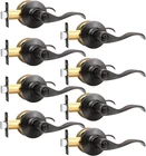 8 Pack Oil Rubbed Bronze Privacy Door Handles With Locks For Home Use New. Price: $149.99.