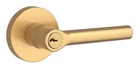 Baldwin EN.TUB.R.CRR.044 Tube Keyed Lever & Contemporary Round Rose Satin Brass Open. Price: $111.99.
