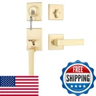Haidms Gold Front Door Handle Deadbolt Set Entry New. Price: $102.88.