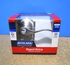 Schlage Accent Keyed Entry Door Lever Lock Satin Nickel Camelot Trim F51 619 New. Price: $35.95.