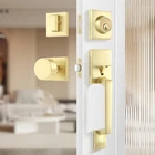 Gold Heavy Duty Entry Door Handle & Deadbolt Lock Set - Unique Keys New. Price: $109.99.