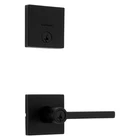 Kwikset Halifax Matte Black Entry Door Handle & Deadbolt Combo No Key Open. Price: $34.99.